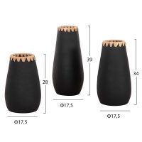 ΣΕΤ 3ΤΜΧ ΔΙΑΚΟΣΜΗΤΙΚΑ ΒΑΖΑ HM4372 ΤΕΡΑΚΟΤΑ ΣΕ ΜΑΥΡΟ ΜΕ ΠΛΕΞΗ ΨΑΘΑΣ ΣΤΟ ΣΤΟΜΙΟ