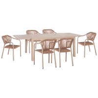 ΣΕΤ ΤΡΑΠΕΖΑΡΙΑΣ ΕΞ.ΧΩΡΟΥ 7ΤΜΧ KRUM HM21159 ΜΟΚΑ ΑΛΟΥΜΙΝΙΟ--P.E.RATTAN