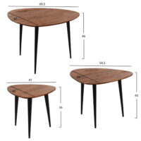 ΣΕΤ ΖΙΓΚΟΝ EMILIANO HM9256 ΑΠΟ ΜΑΣΙΦ ΞΥΛΟ ΑΚΑΚΙΑΣ ΜΕ ΜΑΥΡΑ ΠΟΔΙΑ 69,5x67x46Υ εκ.