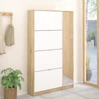 Shoes παπουτσοθήκη με 4 πτυσσόμενες πόρτες και 1 ντουλάπι με καθρέφτη  ( έως 24 ζευγάρια παπούτσια )  98