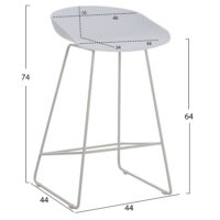 ΣΚΑΜΠΟ ΜΠΑΡ NAILA HM9299.01 ΛΕΥΚΟ ΜΕΣΑΙΟΥ ΥΨΟΥΣ 44x44x74Yεκ. 2τμχ