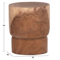 ΣΚΑΜΠΟ-ΤΡΑΠΕΖΑΚΙ ΚΥΛΙΝΔΡΙΚΟ FEBRY HM9909 ΜΑΣΙΦ ΞΥΛΟ SUAR ΦΥΣΙΚΟ Φ40x46Υεκ.