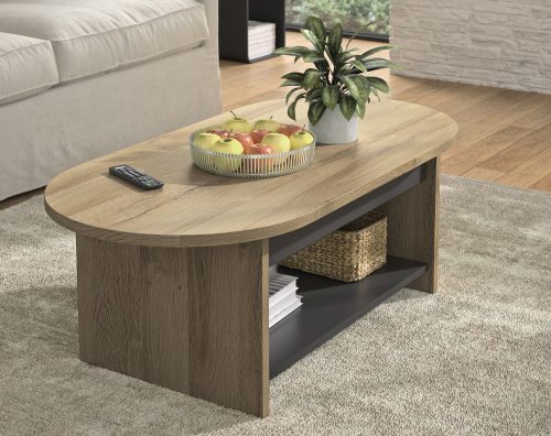 Soho τραπεζάκι σαλονιού 110x55x39εκ. Golden Oak / Black Soho τραπεζάκι σαλονιού 110x55x39εκ. Golden Oak / Black