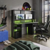 Stream Γραφείο Gaming 157x60x145εκ. Μαύρο/Ανθρακί