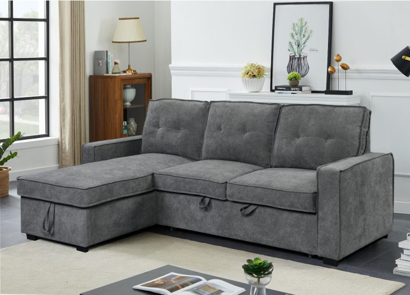 tiago_gwniakos_kanapes_krevati_me_apothikeytiko_gkri Tiago Γωνιακός καναπές κρεβάτι με αποθηκευτικό χώρο 222x150x94εκ. Γκρι με αναστρέψιμη γωνία