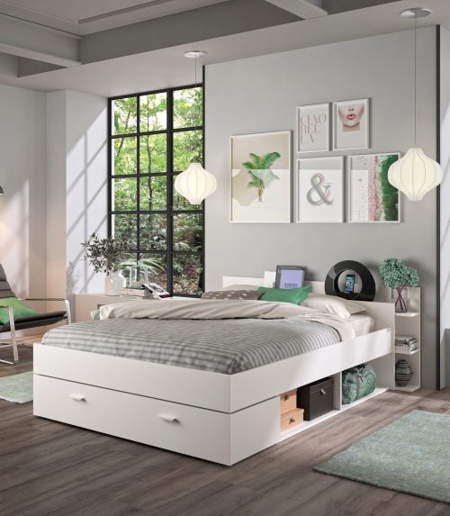 Tonight Κρεβάτι διπλό με αποθηκευτικούς χώρους 171x211εκ. ( για στρώμα 140x190εκ. ) Λευκό Tonight Κρεβάτι διπλό με αποθηκευτικούς χώρους 171x211εκ. ( για στρώμα 140x190εκ. ) Λευκό