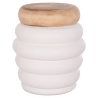 ΣΚΑΜΠΟ PUFFAT HM18172.02 FIBER CEMENT ΛΕΥΚΟ- ΞΥΛΟ TEAK TOP Φ45x46Υεκ.