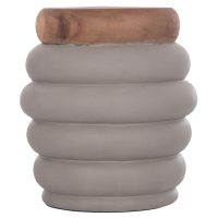 ΣΚΑΜΠΟ PUFFAT HM18172.03 FIBER CEMENT ΓΚΡΙ- ΞΥΛΟ TEAK TOP Φ45x46Υεκ.