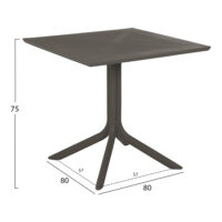 ΤΡΑΠΕΖΙ ΠΟΛΥΠΡΟΠΥΛΕΝΙΟΥ ΤΕΤΡΑΓΩΝΟ LUNAR HM5930.15 DARK OLIVE 80x80x75Yεκ.