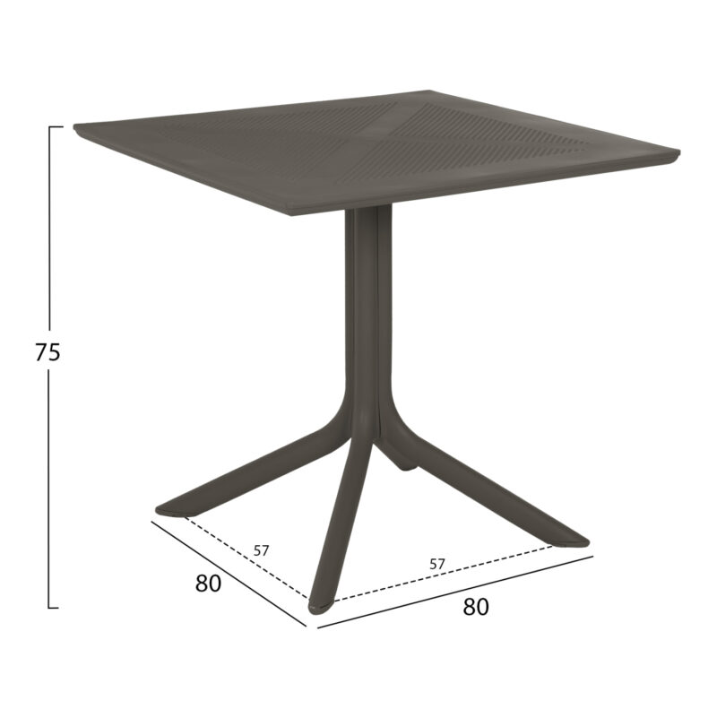 ΤΡΑΠΕΖΙ ΠΟΛΥΠΡΟΠΥΛΕΝΙΟΥ ΤΕΤΡΑΓΩΝΟ LUNAR HM5930.15 DARK OLIVE 80x80x75Yεκ.