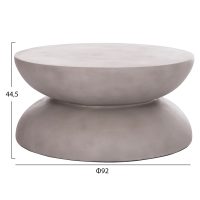 ΤΡΑΠΕΖΙ ΣΑΛΟΝΙΟΥ ANNA HM18158.03 FIBER CEMENT ΣΕ ΓΚΡΙ--Φ92x44.5Υεκ