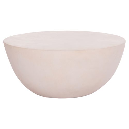 ΤΡΑΠΕΖΙ ΣΑΛΟΝΙΟΥ ΣΤΡΟΓΓΥΛΟ ALLAN HM18162.02 FIBER CEMENT ΣΕ ΑΝΟΙΧΤΟ ΜΠΕΖ--Φ92x49Υεκ.