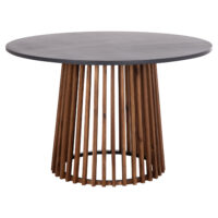 ΤΡΑΠΕΖΙ ΣΤΡΟΓΓΥΛΟ ΕΞ.ΧΩΡΟΥ CRISTOBAL HM6235 ΞΥΛΟ ΑΚΑΚΙΑΣ-CEMENT TOP Φ120x77Υεκ