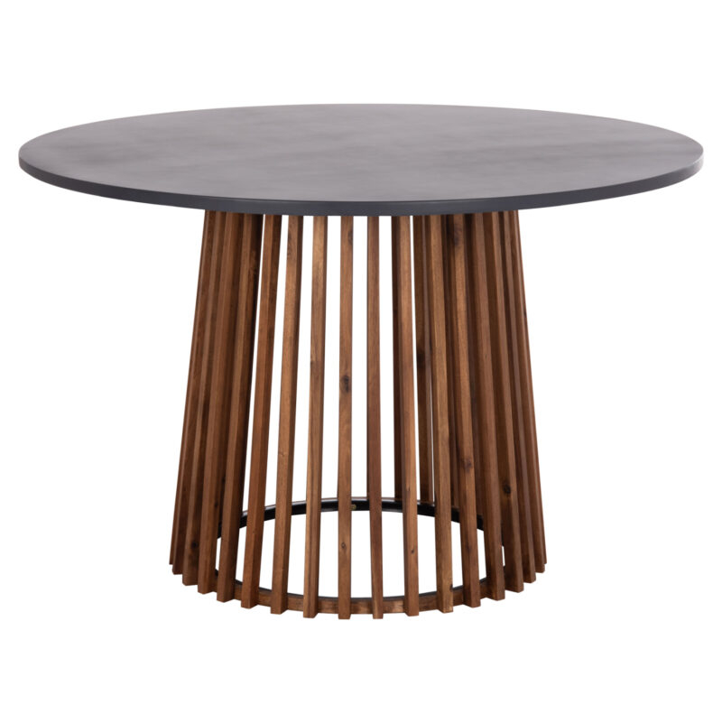 ΤΡΑΠΕΖΙ ΣΤΡΟΓΓΥΛΟ ΕΞ.ΧΩΡΟΥ CRISTOBAL HM6235 ΞΥΛΟ ΑΚΑΚΙΑΣ-CEMENT TOP Φ120x77Υεκ