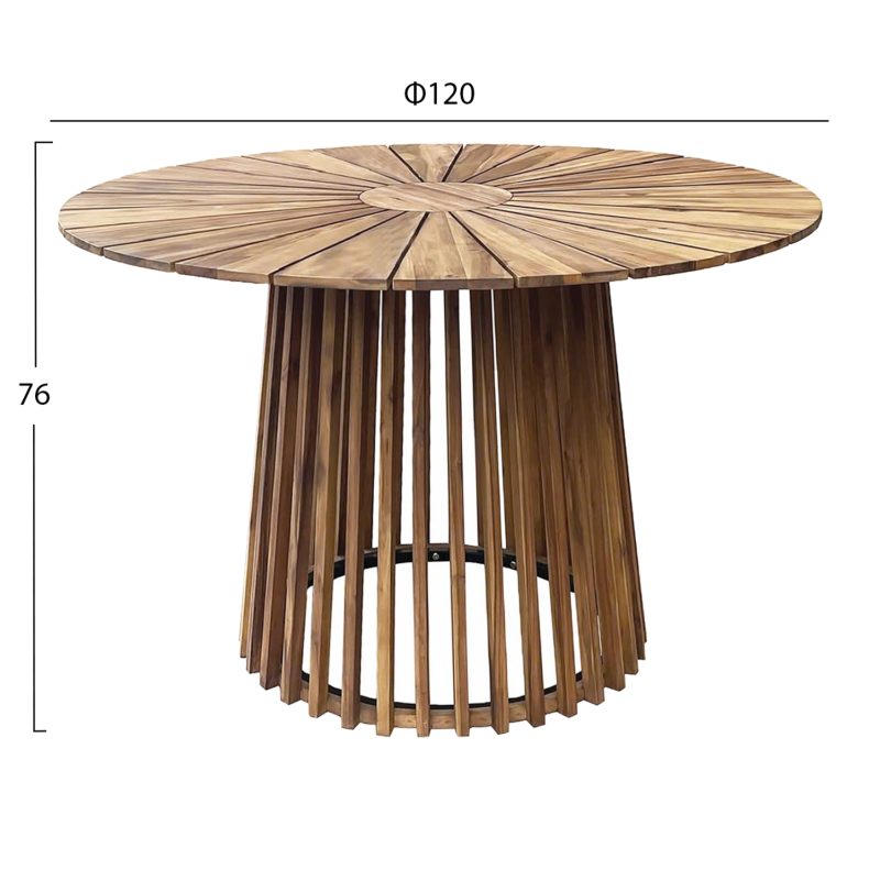 ΤΡΑΠΕΖΙ ΤΡΑΠΕΖΑΡΙΑΣ ΕΞ.ΧΩΡΟΥ CRISTOBAL HM6234 ΞΥΛΟ ΑΚΑΚΙΑΣ-ΜΕΤΑΛΛΟ Φ120x76Υεκ