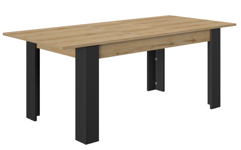 Trust Τραπέζι επεκτεινόμενο 160(200)x90εκ. Helvezia Oak / Black