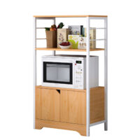 14370222 Ραφιέρα Κουζίνας ArteLibre GORAL Δρυς/Λευκό MDF/Μέταλλο 60x30x95cm