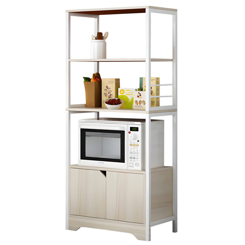 14370225 Ραφιέρα Κουζίνας ArteLibre CARIBOU Maple/Λευκό MDF/Μέταλλο 60x30x120cm