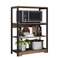 14370230 Ραφιέρα Κουζίνας ArteLibre WALRUS Καφέ Σκούρο/Μαύρο MDF/Μέταλλο 60x30x100cm