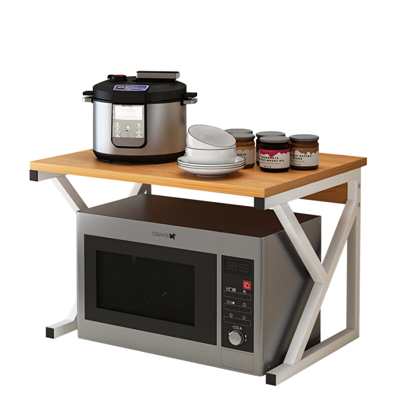 14370233 Ραφιέρα Κουζίνας ArteLibre BEAVER Δρυς/Λευκό MDF/Μέταλλο 54x35x34cm