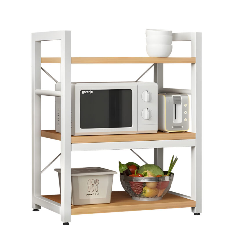 14370234 Ραφιέρα Κουζίνας ArteLibre FOX Φυσικό/Λευκό MDF/Μέταλλο 60x36x78cm