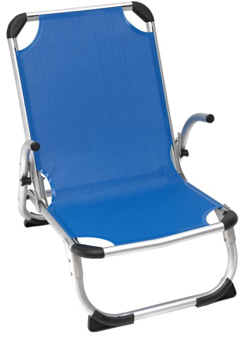 myResort ΚΑΡΕΚΛΑ ΠΑΡΑΛΙΑΣ ΑΛΟΥΜΙΝΙΟΥ ΜΠΛΕ  ΕΝΙΣΧΥΜΕΝΗ ΜΕ ΜΠΡΑΤΣΑ  & ΨΗΛΗ ΠΛΑΤΗ -ΤΕΧΤ 2x1