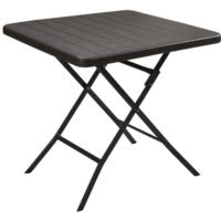 ΤΡΑΠΕΖΙ ΜΕΤΑΛΛΙΚΟ  CATERING ΠΤΥΣΣΟΜΕΝΟ  ΣΠΑΣΤΟ ΣΕ ΑΠΟΜΙΜΗΣΗ ΞΥΛΟΥ-ΔΙΑΣΤΑΣΕΙΣ: L78xW78xH74cm