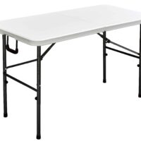 ΤΡΑΠΕΖΙ ΜΕΤΑΛΛΙΚΟ  CATERING  ΒΑΛΙΤΣΑ ΠΤΥΣΣΟΜΕΝΟ ΛΕΥΚΟ-ΔΙΑΣΤΑΣΕΙΣ: 122x60x74cm