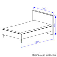 FIG_H0L-113-COTEE Larvik Κρεβάτι ημίδιπλο 128x208x93εκ. ( για στρώμα 120x200εκ. ) Blond Oak / White