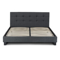 Κρεβάτι Sissy Megapap υφασμάτινο χρώμα ανθρακί 160x200εκ.