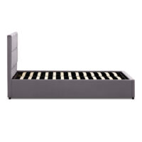 GP002-00072-5 Κρεβάτι Kingston Megapap βελούδινο με αποθηκευτικό χώρο χρώμα γκρι 100x200εκ.