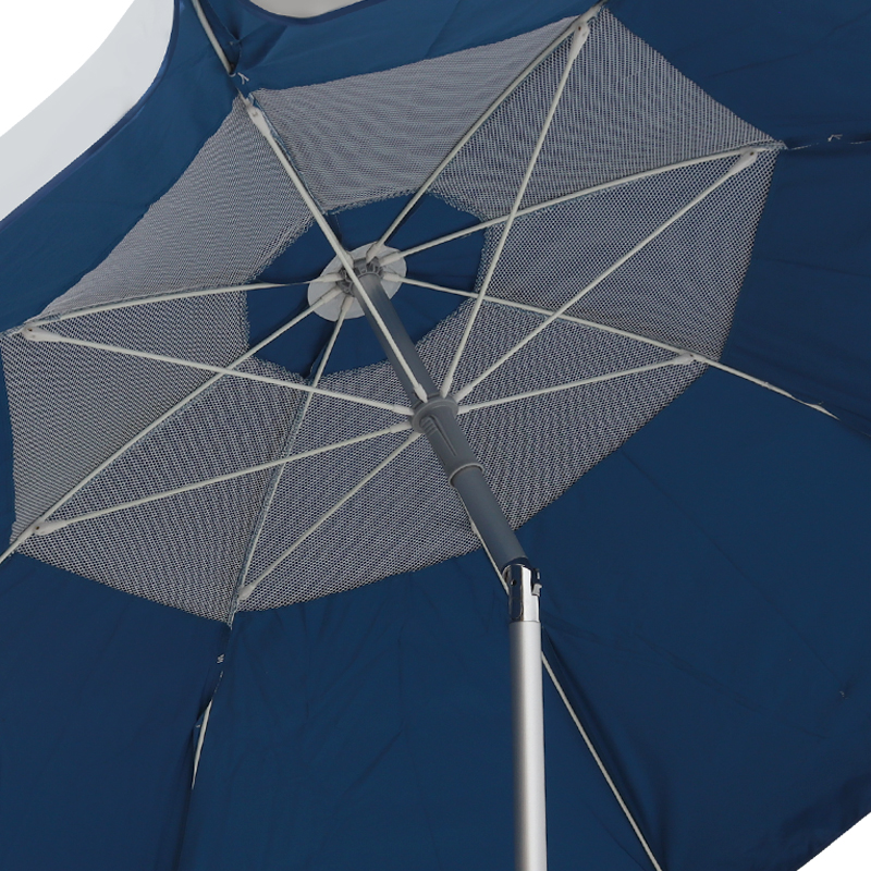 Ομπρέλα θαλάσσης αλουμινίου Malibu Megapap με UPF 50+ προστασία χρώμα ασημί - μπλε Ø2m