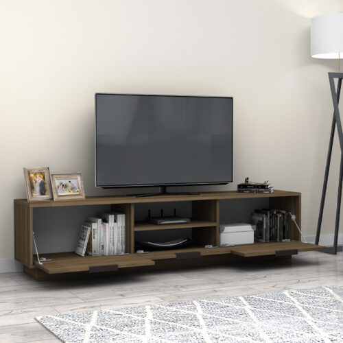 GP028-01043-1 Έπιπλο τηλεόρασης Mensa Megapap χρώμα καρυδί 180x35x43cm.