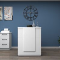 Γραφείο υποδοχής - reception Gemini Megapap χρώμα λευκό 90x50x110εκ.