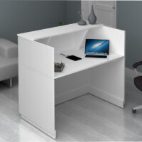 Γραφείο υποδοχής - reception Gemini Megapap χρώμα λευκό 120x70x110εκ.