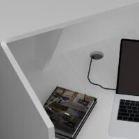 Γραφείο υποδοχής - reception Gemini Megapap χρώμα λευκό 120x70x110εκ.