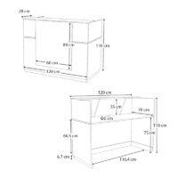 Γραφείο υποδοχής - reception Gemini Megapap χρώμα λευκό 120x70x110εκ.