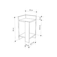 Κομοδίνο Elos Megapap χρώμα saphhire oak - silky black 30x31,7x55εκ.