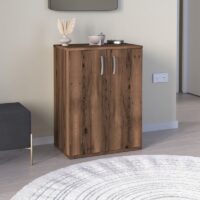 GP041-00842-1 Παπουτσοθήκη - Ντουλάπι Manolo Megapap χρώμα καπνιστή καρυδιά 60x38x81,4εκ.