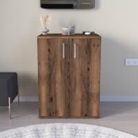 GP041-00842-3 Παπουτσοθήκη - Ντουλάπι Manolo Megapap χρώμα καπνιστή καρυδιά 60x38x81,4εκ.