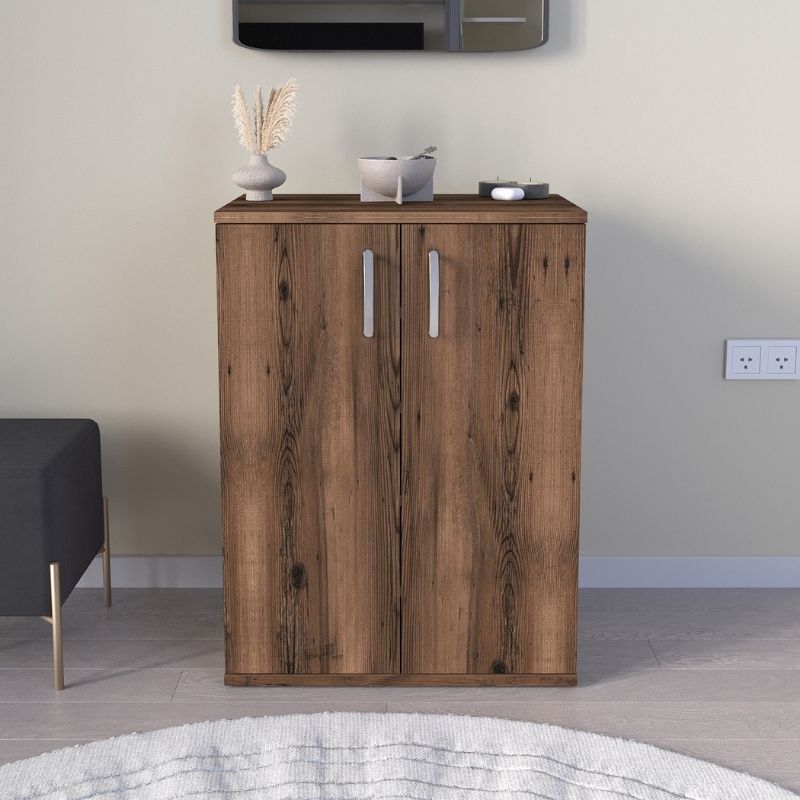 GP041-00842-3 Παπουτσοθήκη - Ντουλάπι Manolo Megapap χρώμα καπνιστή καρυδιά 60x38x81,4εκ.