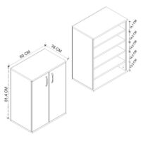 GP041-00842-4 Παπουτσοθήκη - Ντουλάπι Manolo Megapap χρώμα καπνιστή καρυδιά 60x38x81,4εκ.
