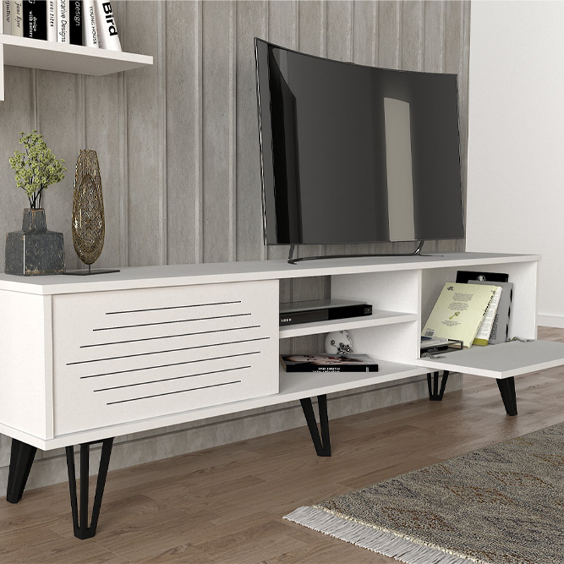 Σύνθεση τηλεόρασης Salerno Megapap χρώμα λευκό 180x35x51εκ.