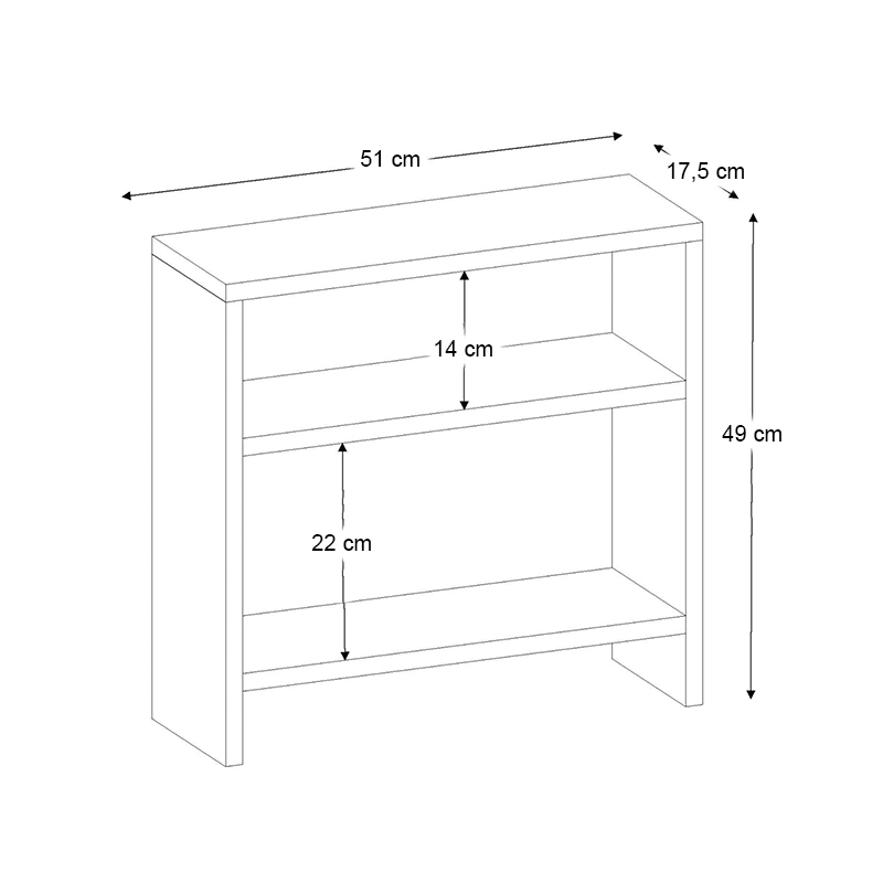 Τραπεζάκι βοηθητικό Silvanus Megapap χρώμα μαύρο 51x17,5x49εκ.