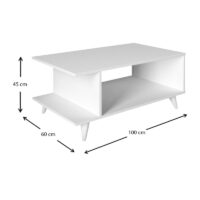 Τραπεζάκι σαλονιού Titus Megapap χρώμα λευκό 100x60x45εκ.