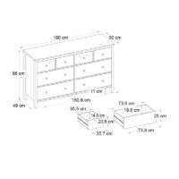 GP042-02233-5 Συρταριέρα - Μπουφές Sabina Megapap χρώμα sepet oak 160x50x96εκ.