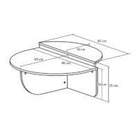 Τραπεζάκι σαλονιού Nilvia Megapap χρώμα καρυδί Ø85x35εκ.