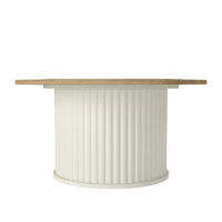 Τραπεζάκι σαλονιού Bohema Megapap χρώμα ivory - sepet oak Ø85x43,2εκ.