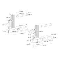 Σύνθεση τηλεόρασης Vermont Megapap χρώμα λευκό - sepet oak 240x40x192εκ.