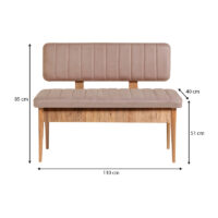 Καναπές διθέσιος - Παγκάκι Alden Megapap από μελαμίνη - βελούδο χρώμα μπεζ 110x40x85εκ.